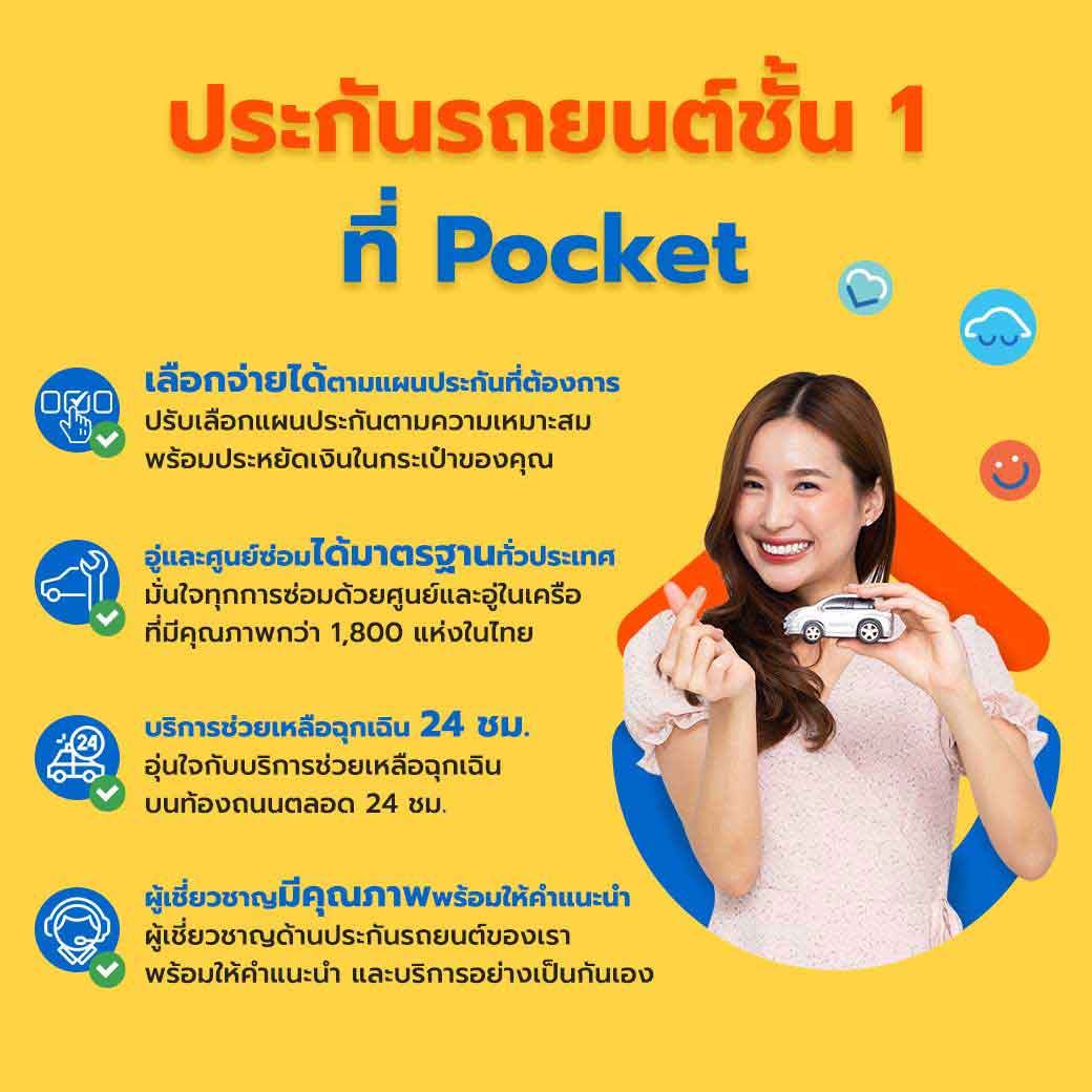 ประกันรถยนต์ชั้น 1 ที่ Pocket by LMG Insurance